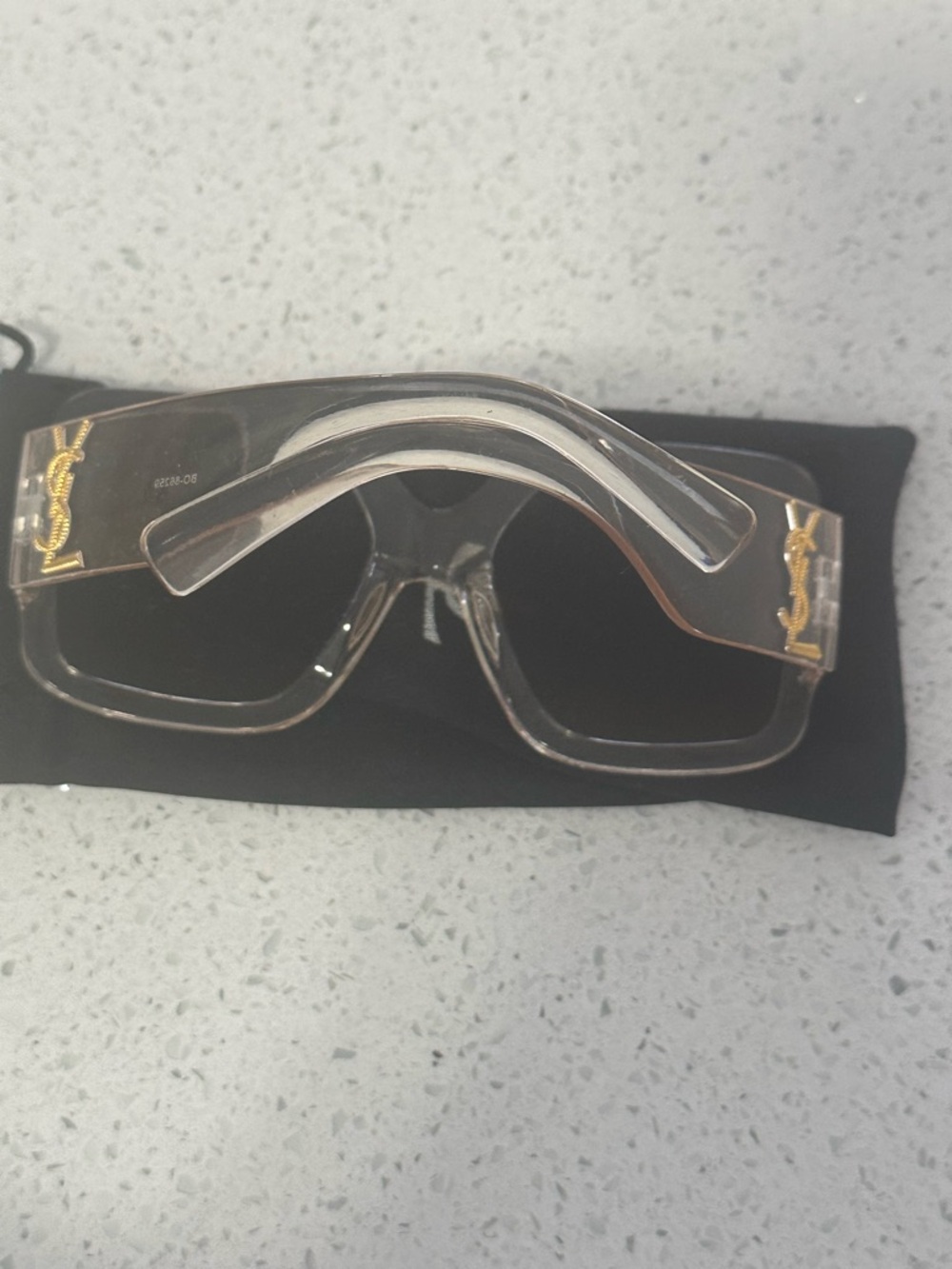 Yves Saint Laurent Black Sunglasses Arm with 'Made in Italy' Detail - Picture 2 of 7